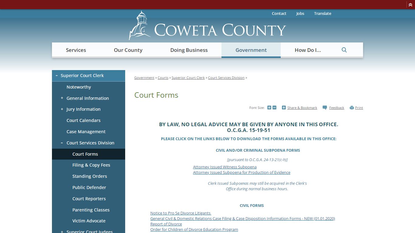 Court Forms | Coweta County, GA Website
