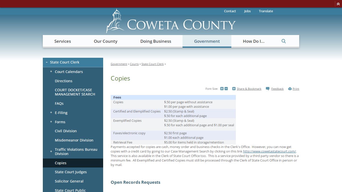 Copies | Coweta County, GA Website